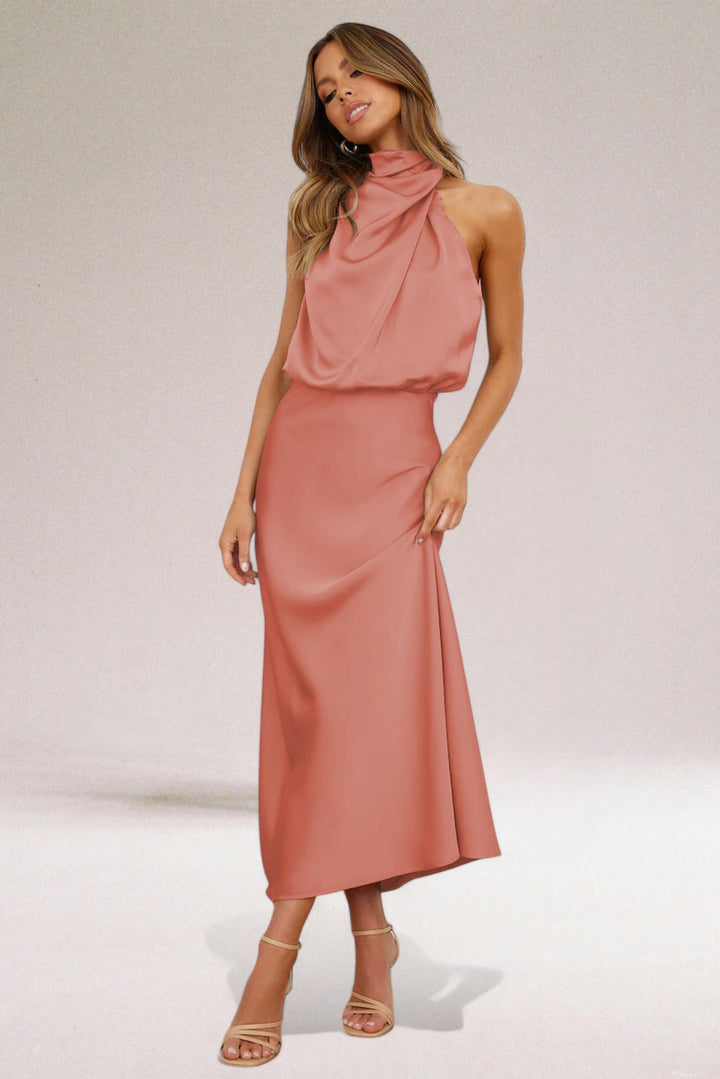 Flavia | Halter haljina od glamuroznog satena