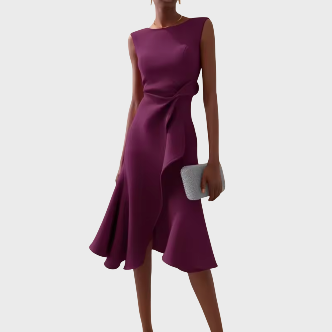 Sheila™ | Drapirana Asimetrična Midi Haljina