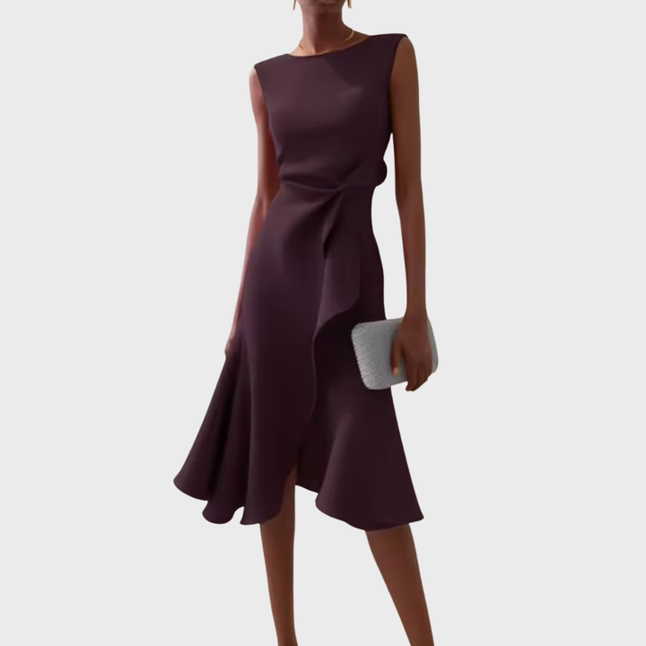 Sheila™ | Drapirana Asimetrična Midi Haljina