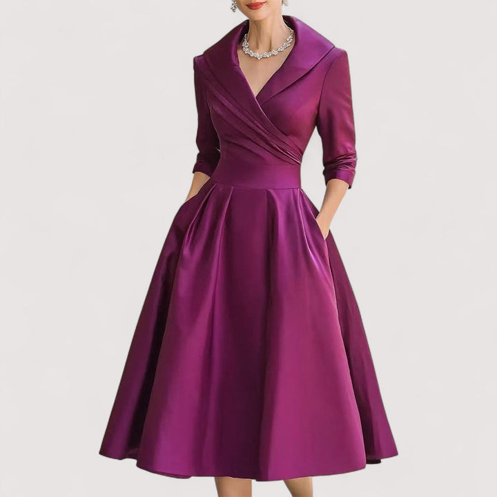 Lorenza™ | Midi satenska haljina