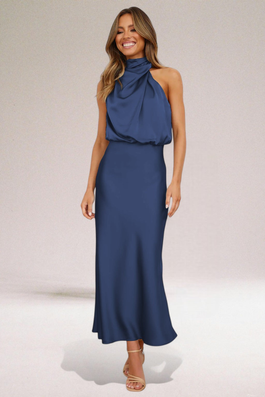 Flavia | Halter haljina od glamuroznog satena