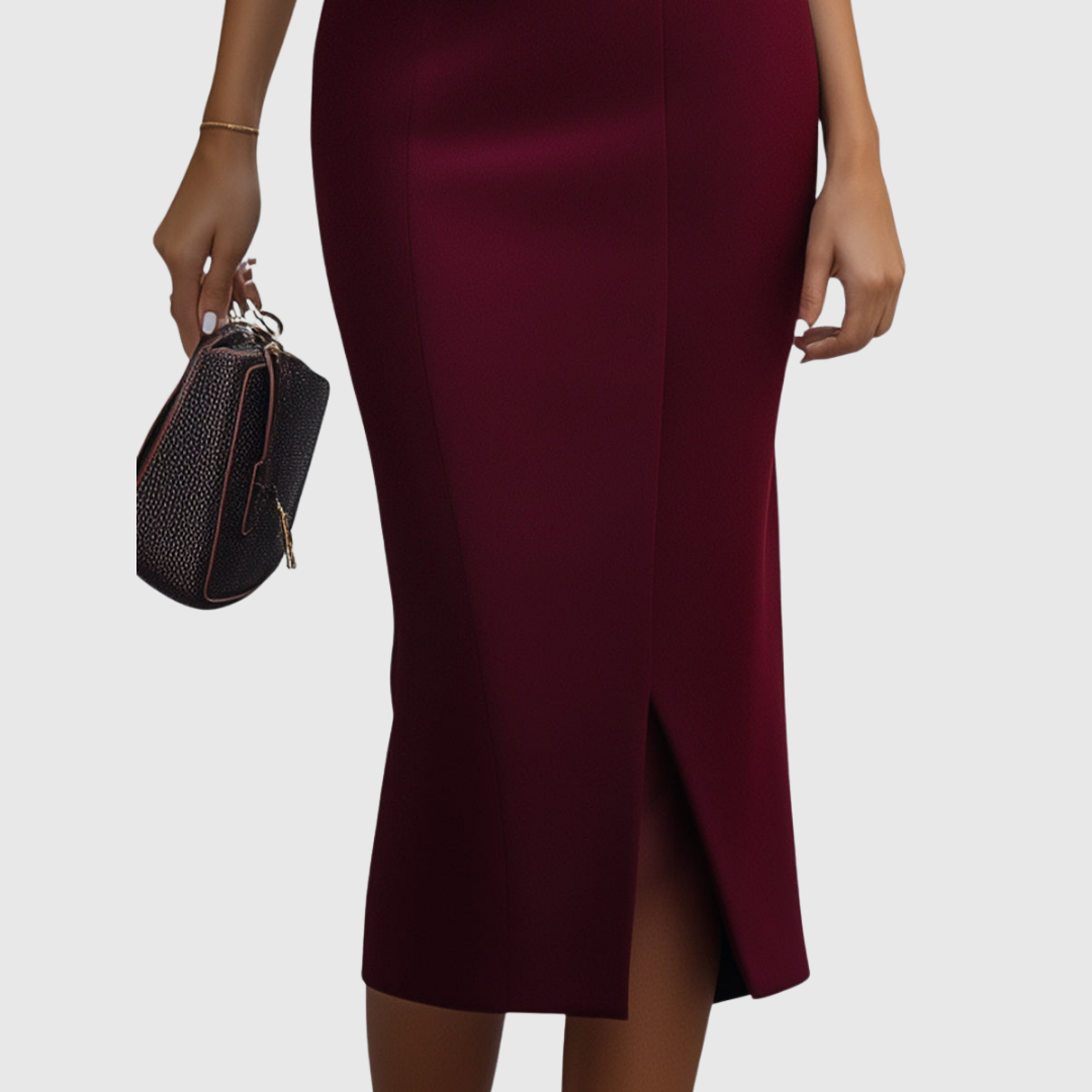 Ruby | Burgundska bezrukavna midi haljina