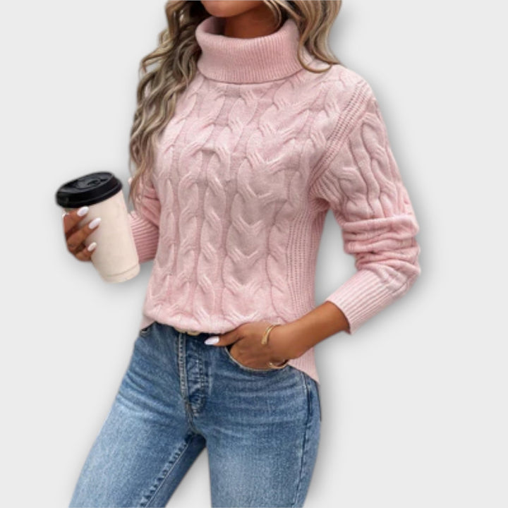 Amelija – Elegantni Pulover s Rolom od Mrežice