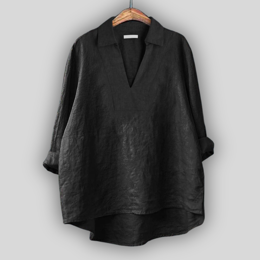 Linen Bluza Srebrna Finesa