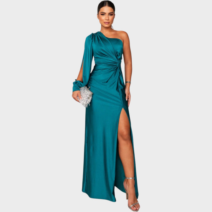 Marica – Elegantna duga haljina na jedno rame