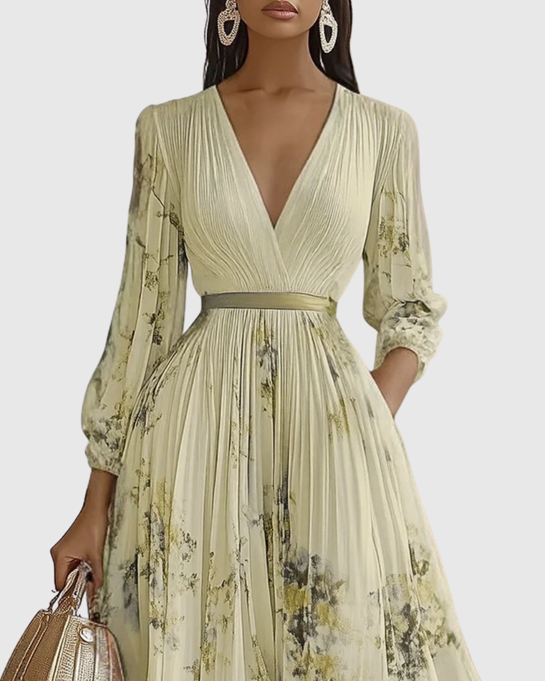 Rowella - Elegantna Plisirane Maxi Haljina