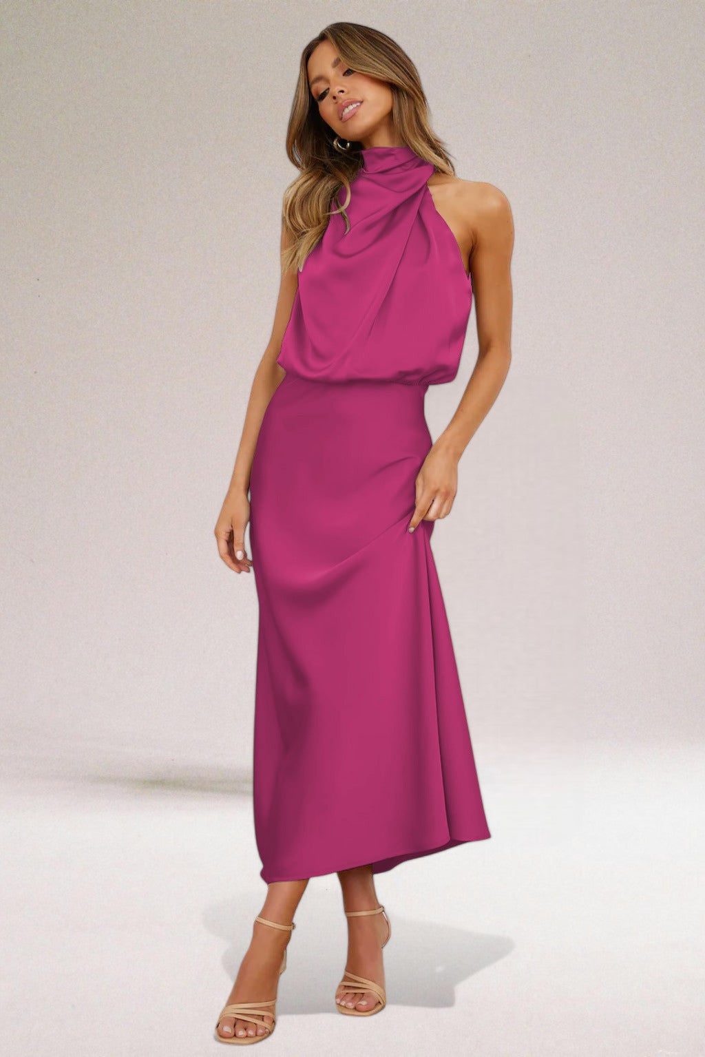 Flavia | Halter haljina od glamuroznog satena