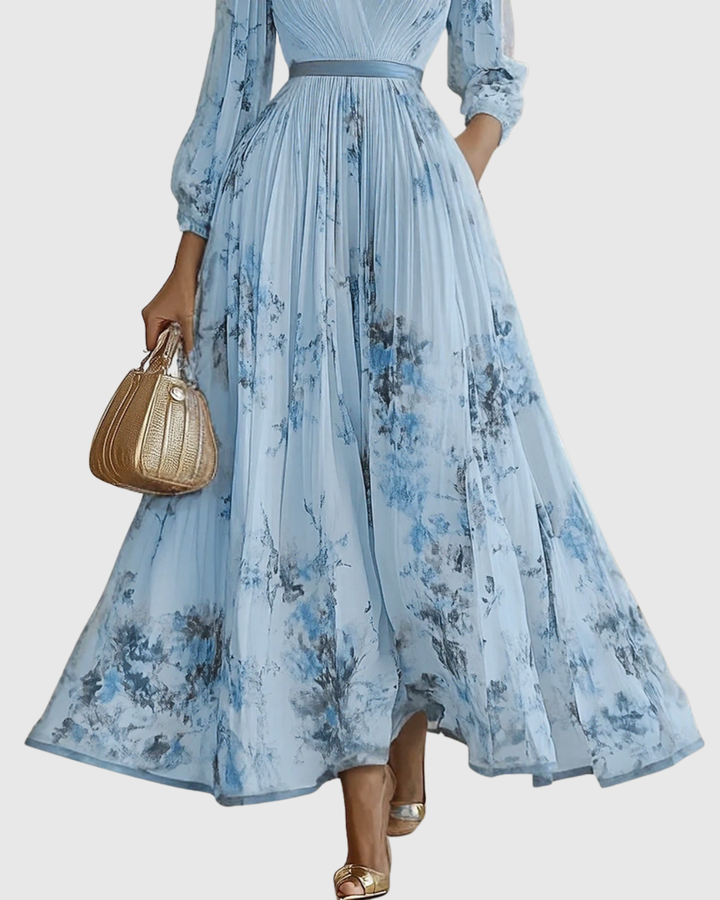 Rowella - Elegantna Plisirane Maxi Haljina