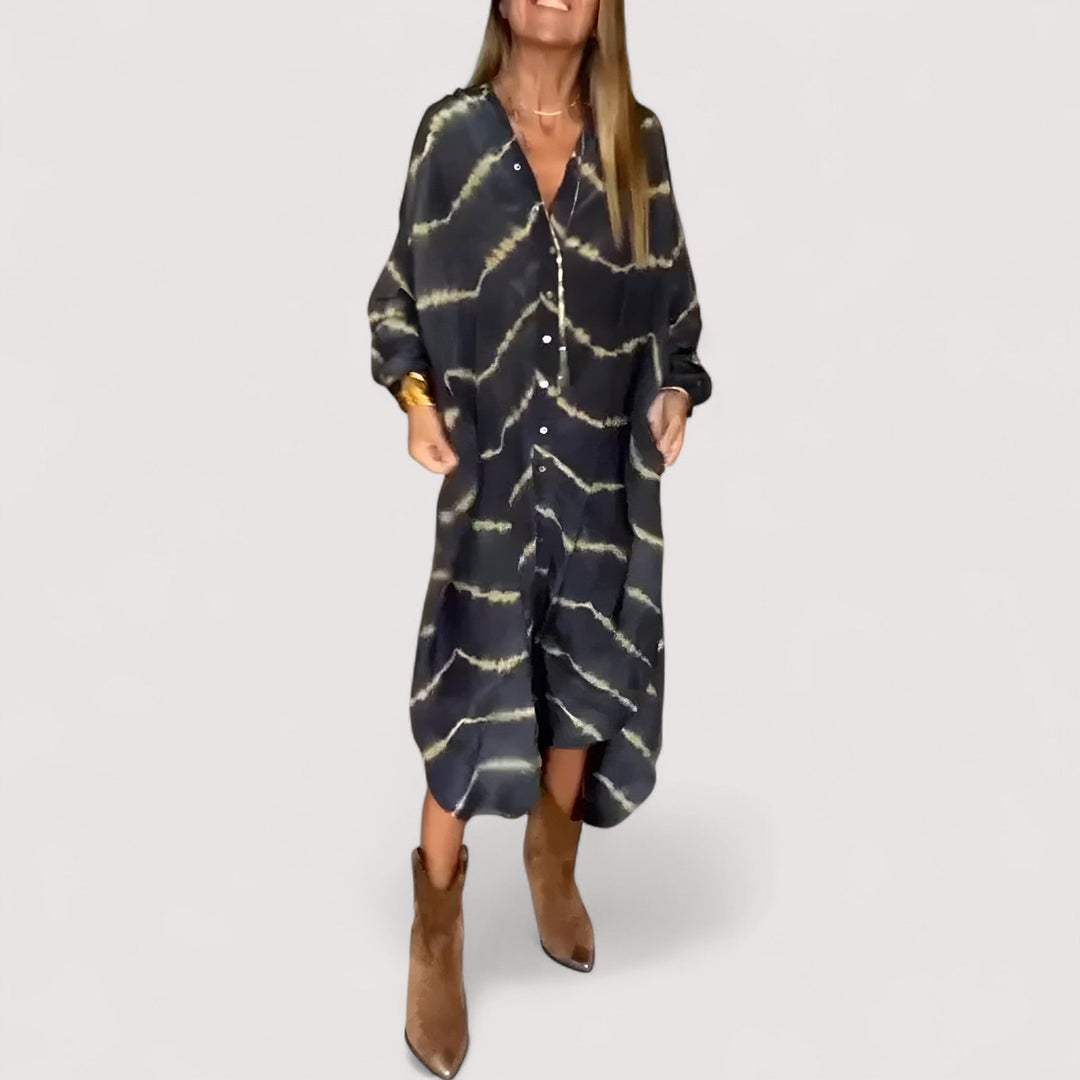 Maren™ | Prugasta maxi haljina