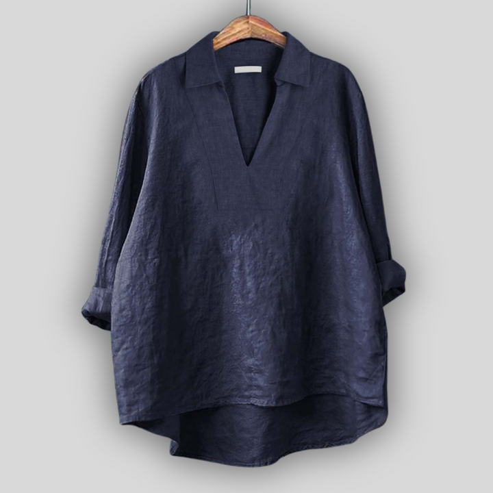 Linen Bluza Srebrna Finesa
