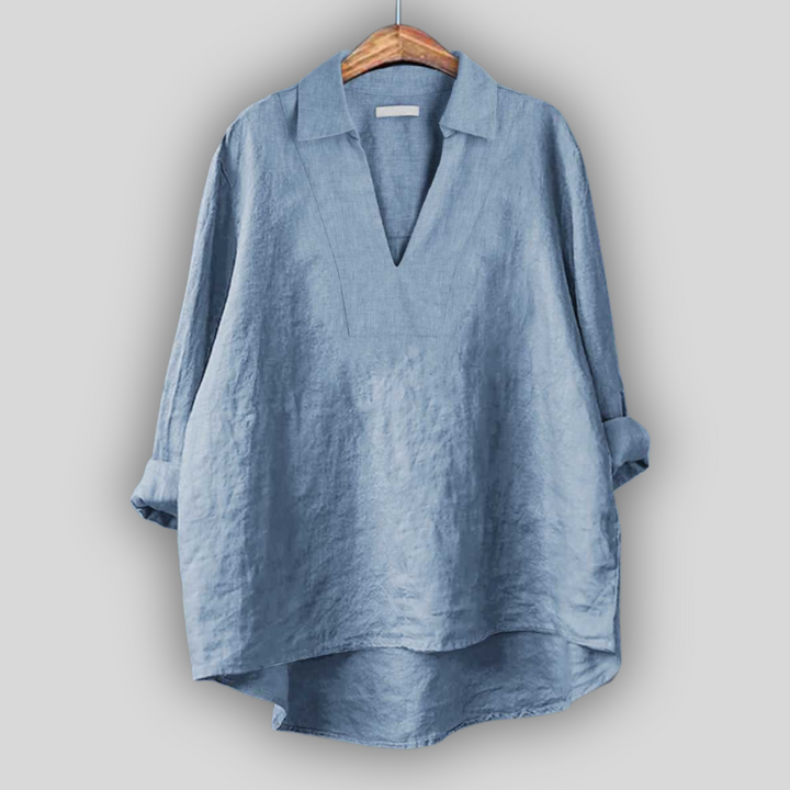 Linen Bluza Srebrna Finesa