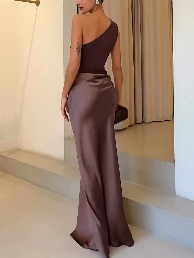Anita™ | Elegantna Maxi Haljina s Jednim Rame i Plisiranjem