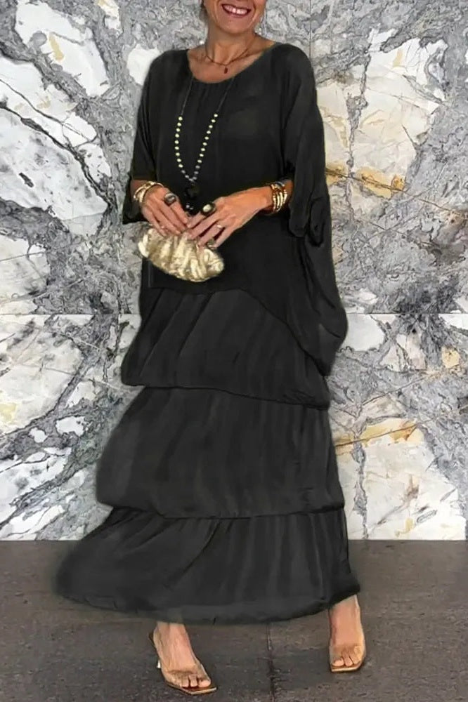 Nora slojevita haljina - Crna