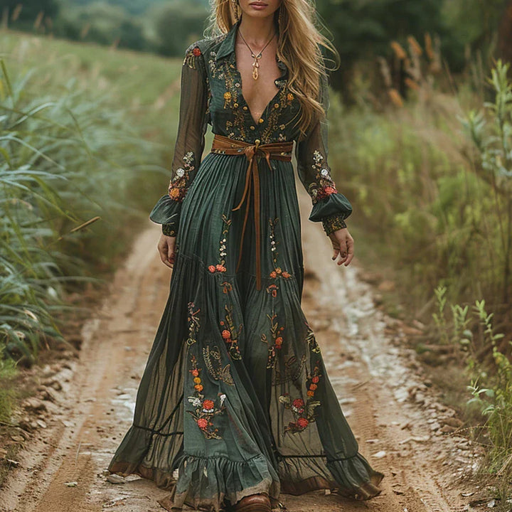 Selvara™ | Boho Cvjetna Maxi Haljina