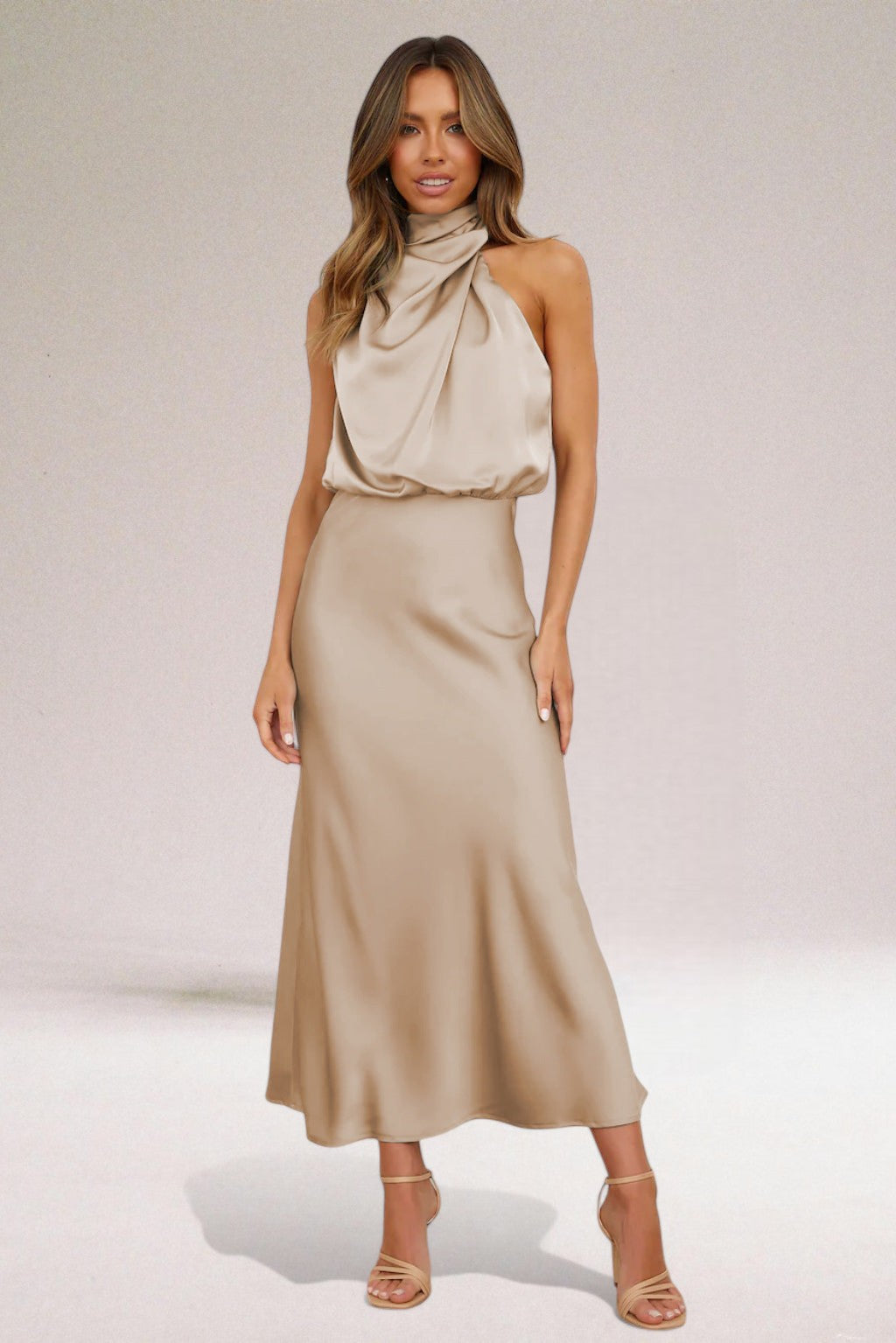 Flavia | Halter haljina od glamuroznog satena