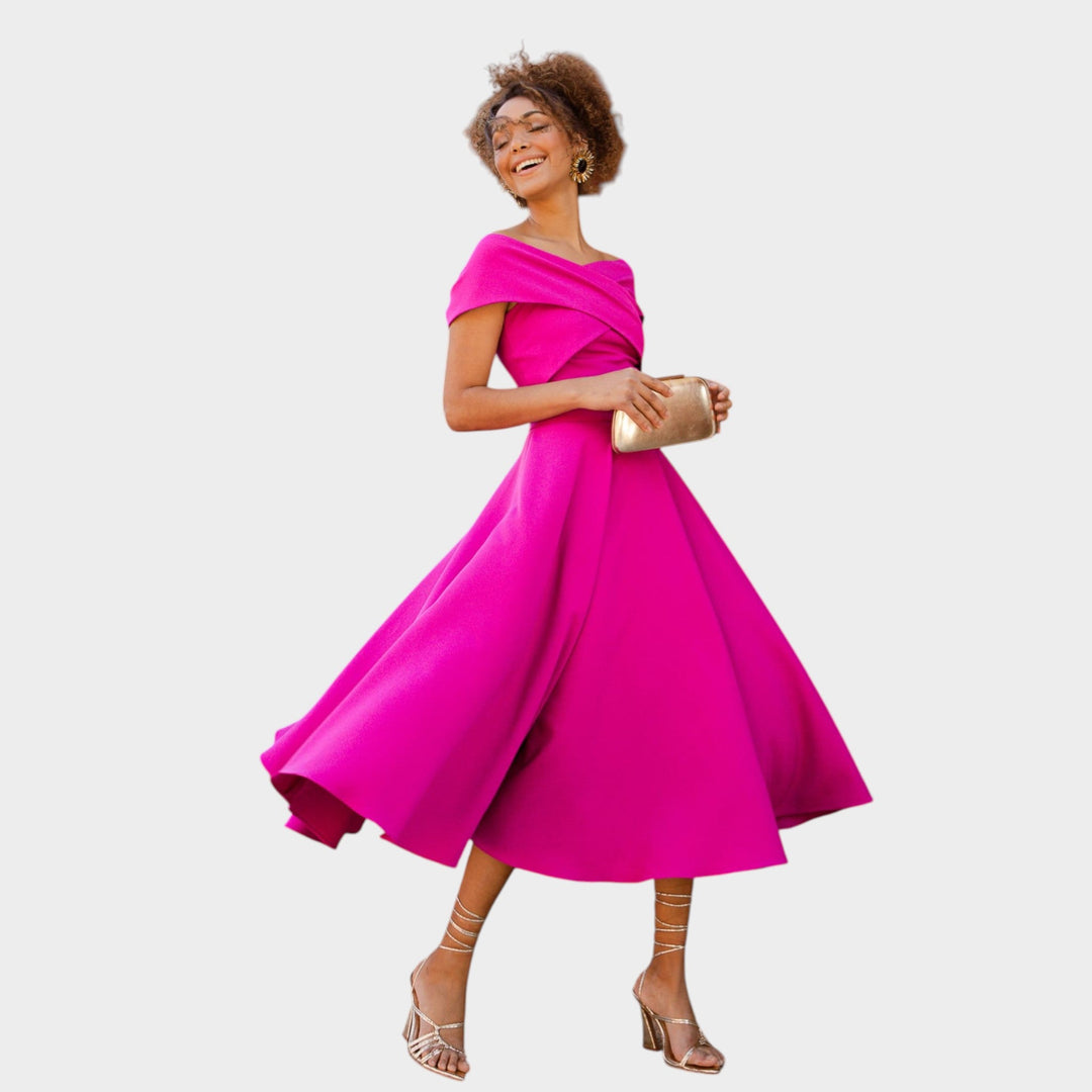 Mia – Elegantna magenta haljina