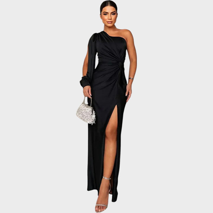 Marica – Elegantna duga haljina na jedno rame