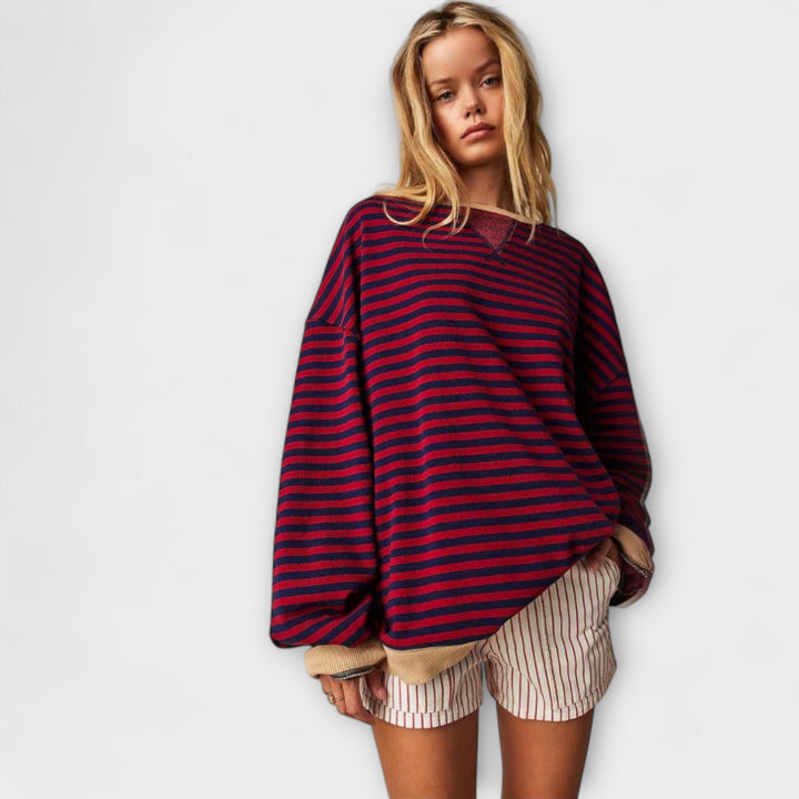 Mary™ | Prugasti Oversize Pulover