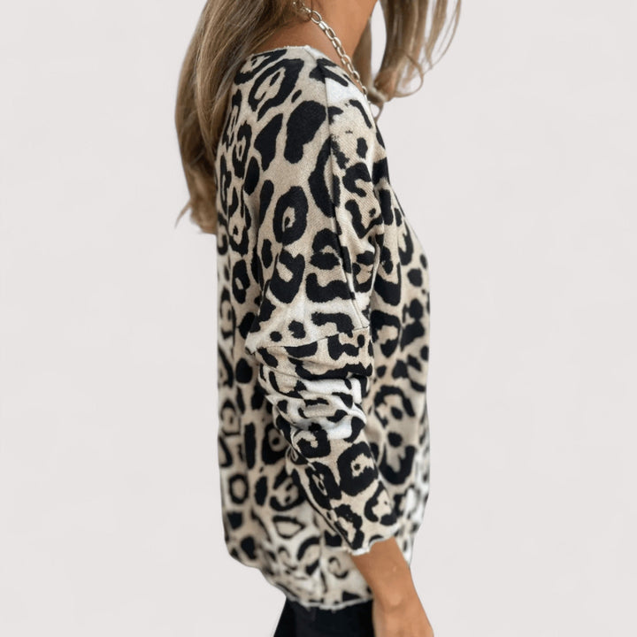 Zlata™ | Ležerna ženska majica s leopard uzorkom