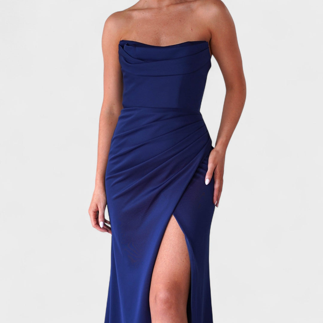 Adriana – Haljina za Gala Prigode u Tamno Plavoj Boji