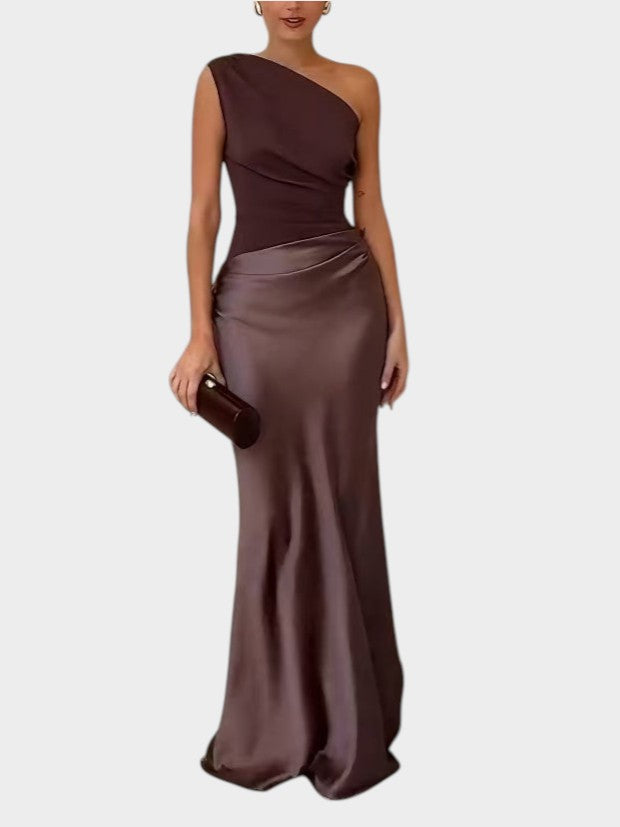 Anita™ | Elegantna Maxi Haljina s Jednim Rame i Plisiranjem