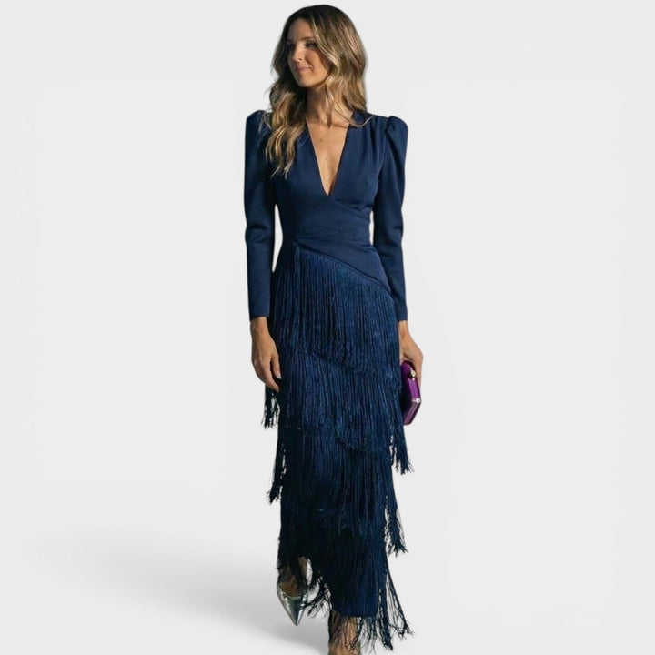 Clara™ | Elegantna midi haljina s resama