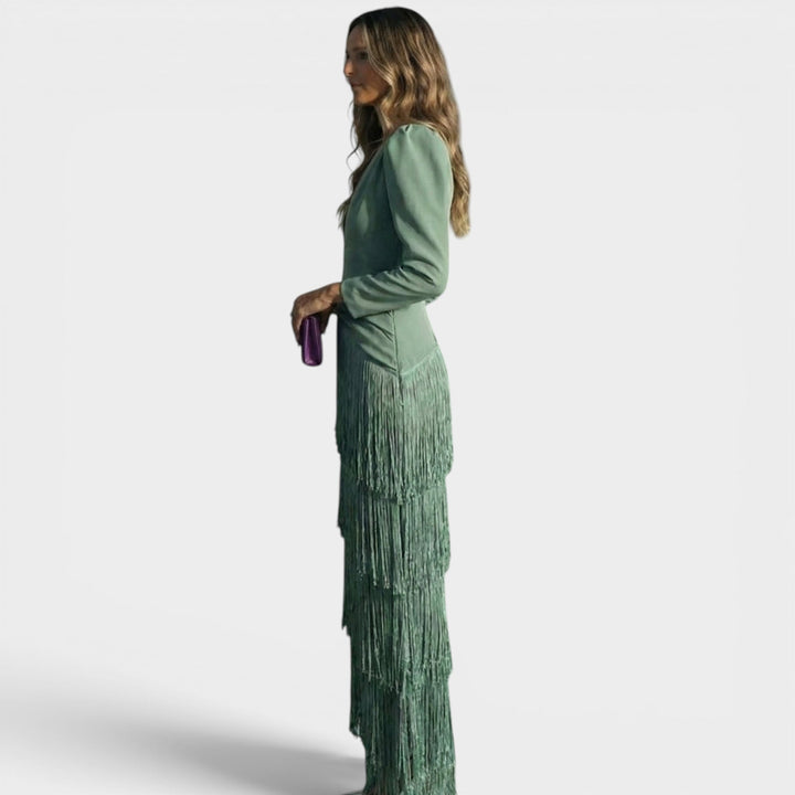 Clara™ | Elegantna midi haljina s resama