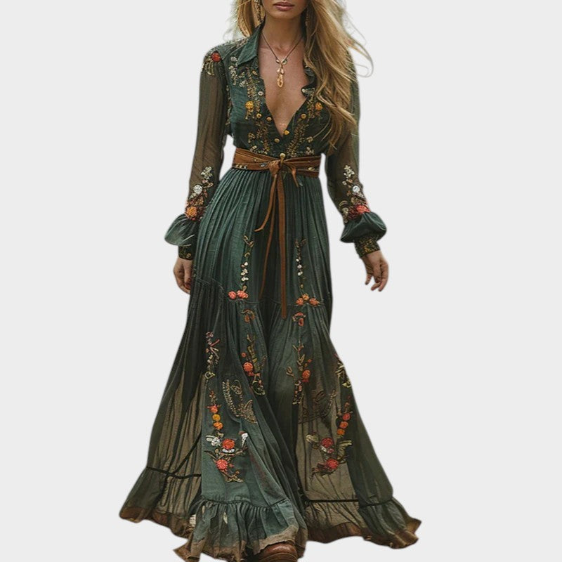 Selvara™ | Boho Cvjetna Maxi Haljina