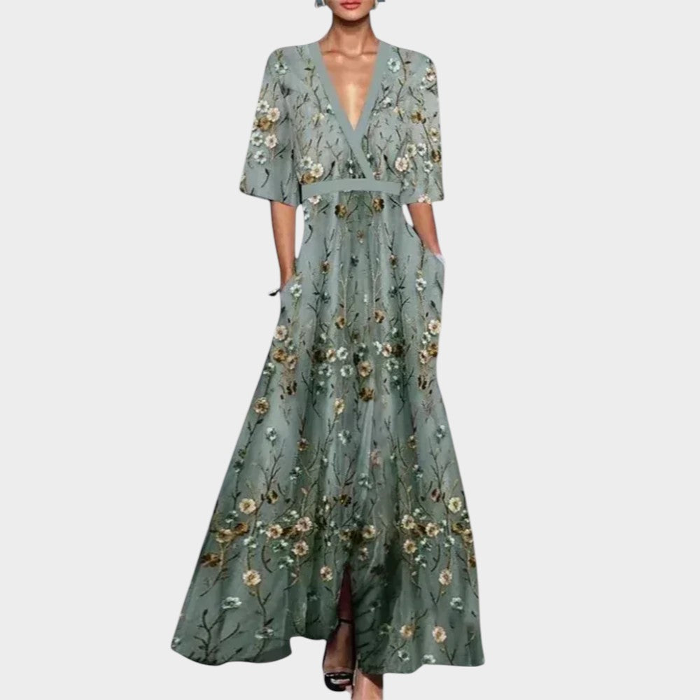 Jill™ | Elegantna Maxi Haljina s Cvjetnim Uzorkom