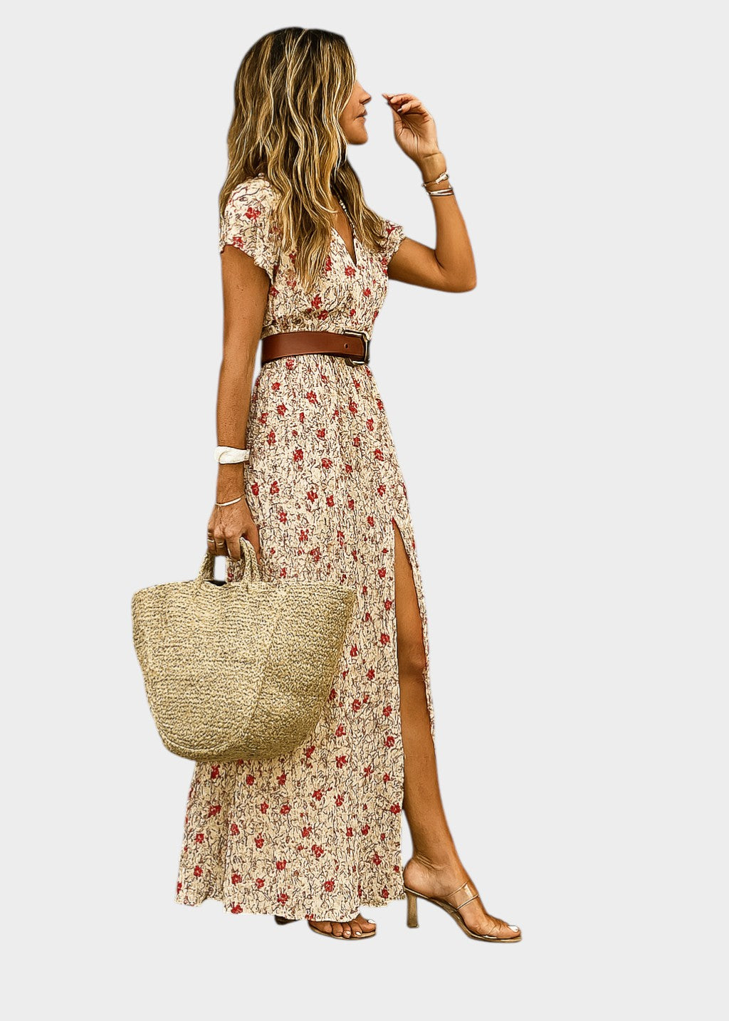 Justine™ | Zračna Boho Maxi Haljina s Usklađenim Pojasevima