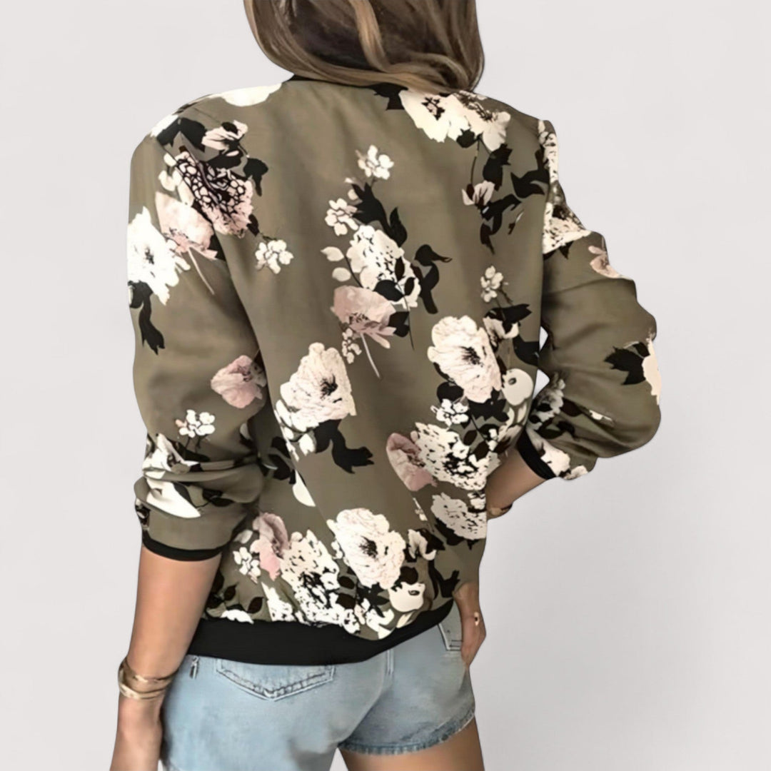 Lidia™ | Stilizirana bomber jakna s cvjetnim uzorkom