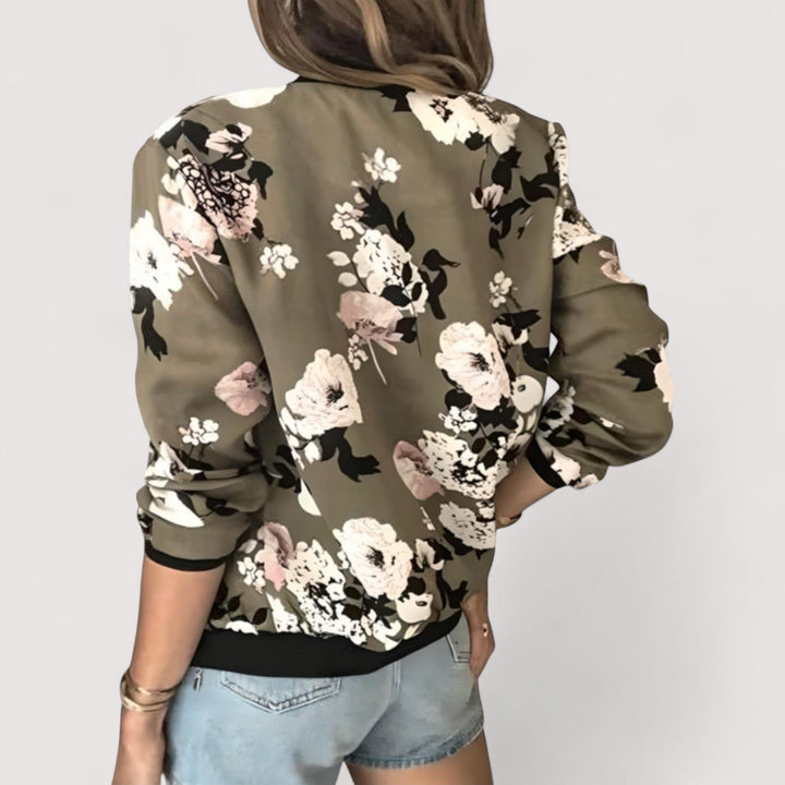 Lidia™ | Stilizirana bomber jakna s cvjetnim uzorkom